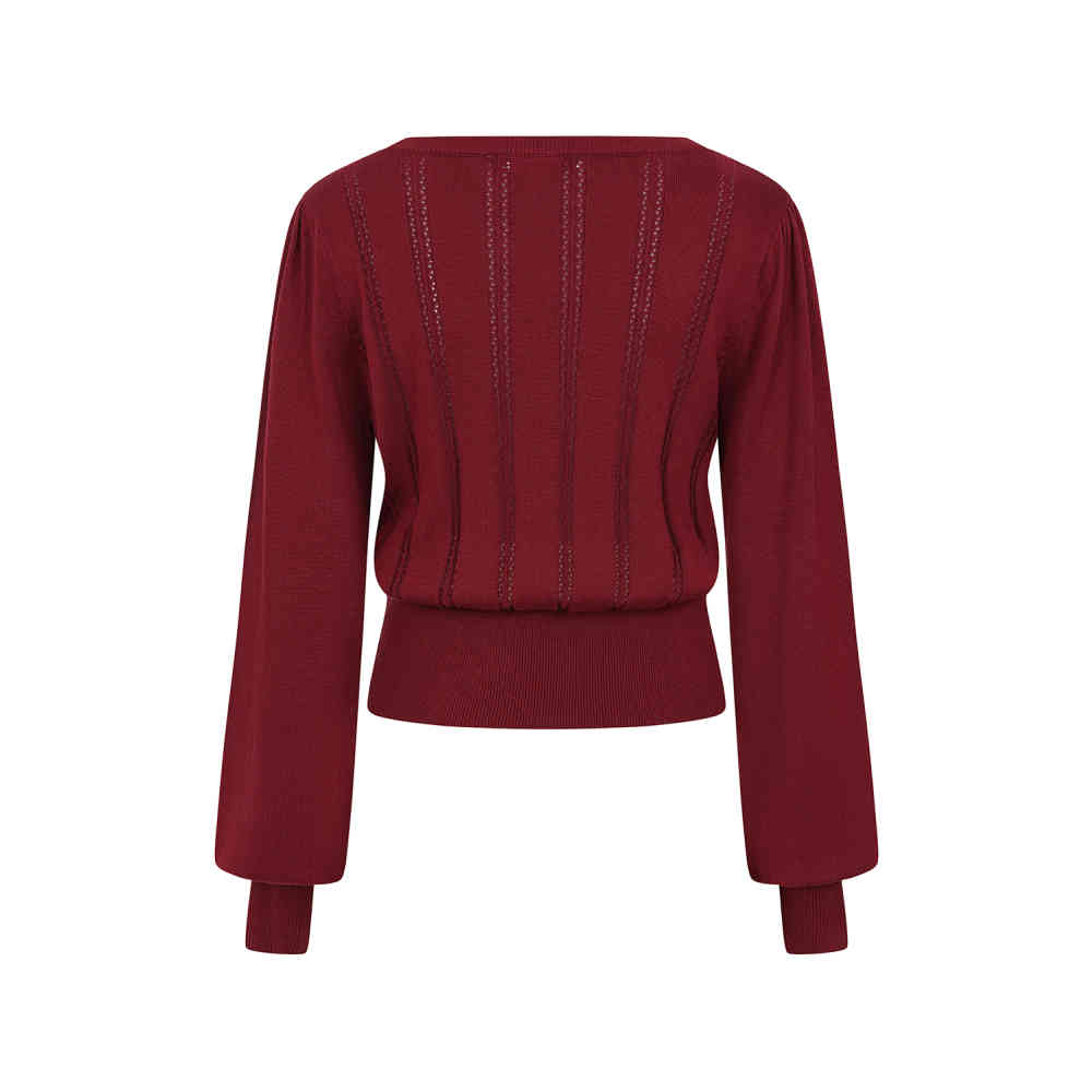 Banned - Angel Pointelle Knit Gebreide trui - Bordeaux rood